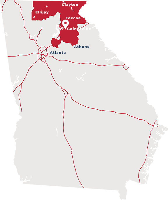 Map of U.S. Representative Andrew Clyde's office locations